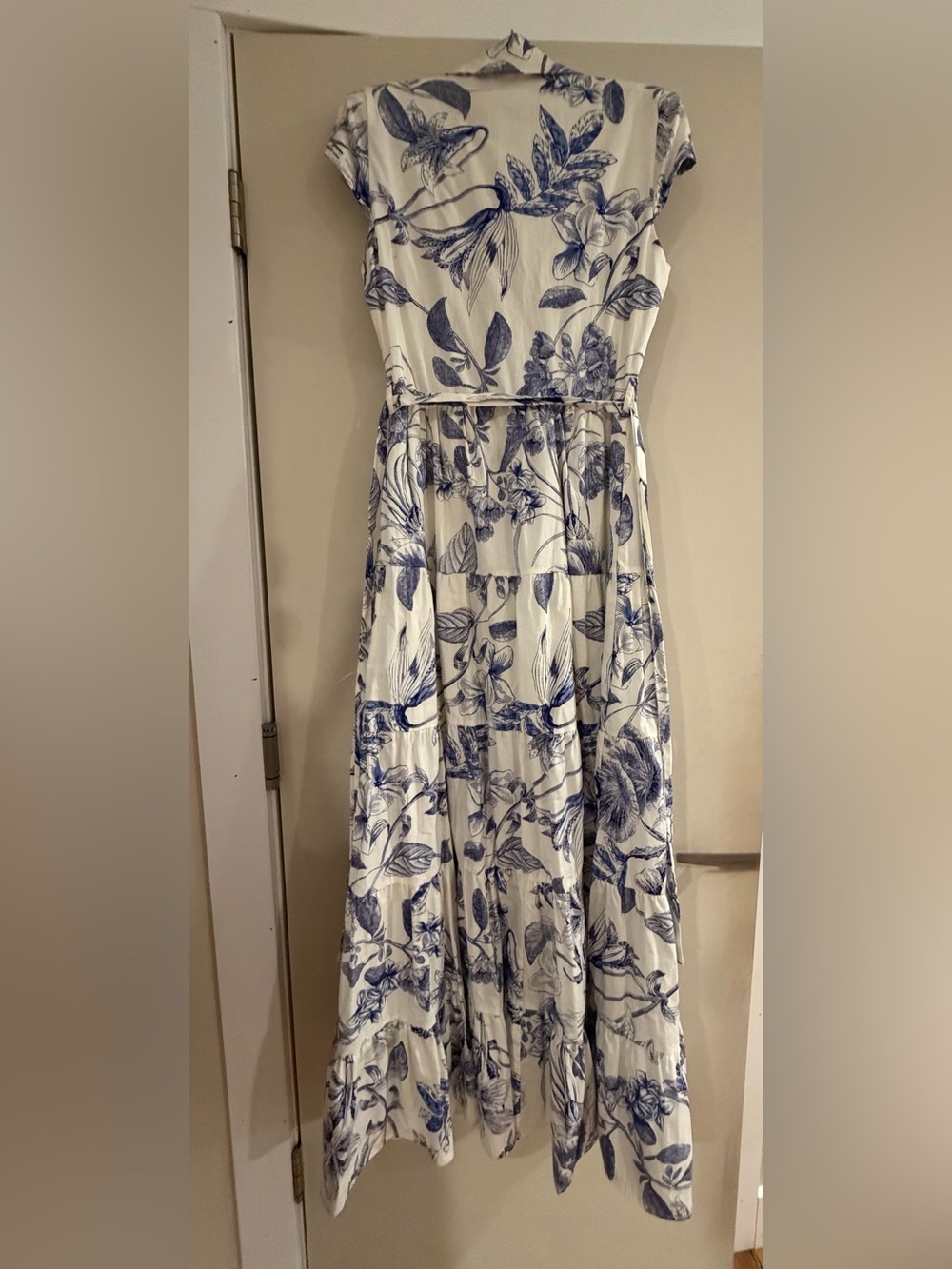 Avec Les Filles Blue and White Floral Maxi Shirt Dress NWT sz 6 - Picture 3 of 13
